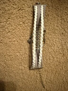 The Pampered Chef White Braided Multi-Row Charm Bracelet